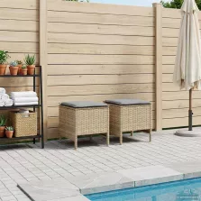   vidaXL Kerti lábtartó 2 Darab Beige és Világosszürke 38 x 38 x 45 cm