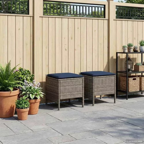 vidaXL Kerti lábtartó 2 Darab Szürke és sötétkék 38 x 38 x 45 cm