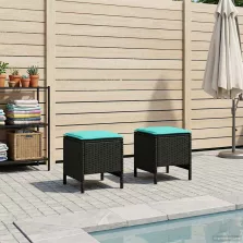   vidaXL Kerti lábtartó 2 Darab Fekete és Türkiz 38 x 38 x 45 cm