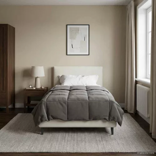 vidaXL Nyári Takarmány Sövényes Világosszürke 135 x 220 cm Mikroszál