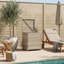   vidaXL Párnás doboz Világosszürke 55 x 55 x 69 cm polirattan
