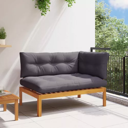 vidaXL Sarok Kanapé Egység Természetes és sötétszürke 132 x 92 x 82 cm