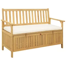   vidaXL Tárolópad párnával tárolóval ajtóval 120 x 63 x 84 cm