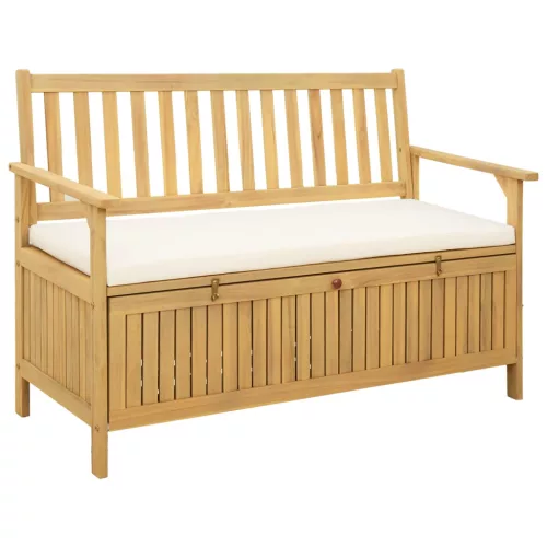 vidaXL Tárolópad párnával tárolóval ajtóval 120 x 63 x 84 cm