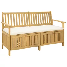   vidaXL Tárolópad párnával tárolóval ajtóval 148 x 63 x 84 cm