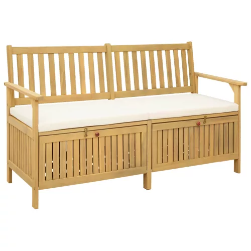 vidaXL Tárolópad párnával tárolóval ajtóval 148 x 63 x 84 cm