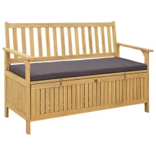 vidaXL Tárolópad párnával tárolóval ajtóval