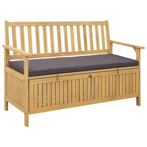 vidaXL Tárolópad párnával tárolóval ajtóval