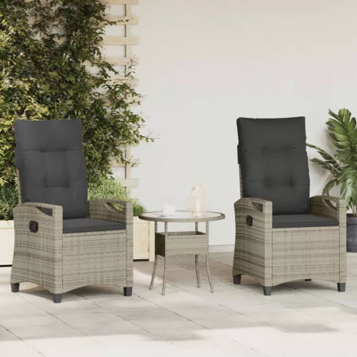 vidaXL Kerti Szék 2 pcs Világosszürke és Sötétszürke 56 x 60 x 112 cm