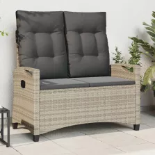 vidaXL Kerti pad párnával 105 x 60 x 112 cm acél