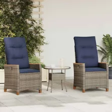   vidaXL Fekvő Kerti Szék 2 pcs Szürke és sötétkék 64 x 57,5 x 112 cm
