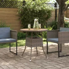   vidaXL Vacsora Asztal Szürke és Akác 70 x 70 x 73 cm Tömör Akácfa