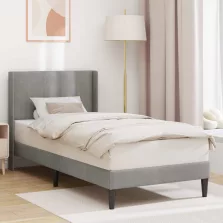   vidaXL Ágykeret fejtámlával Világosszürke 90 x 190 cm Bársony