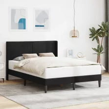 vidaXL Ágykeret fejtámlával Fekete 160 x 200 cm Bársony