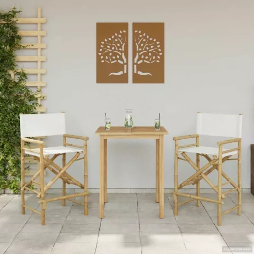 vidaXL Összecsukható rendezőszék 2 pcs Természetes 58 x 48 x 115 cm