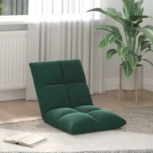 vidaXL Padló szék Sötétzöld 50 x 61 x 57 cm Bársony