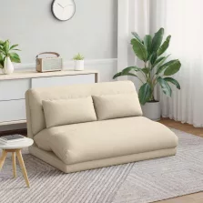 vidaXL Padló szék Krém 110 x 82 x 55 cm szövet