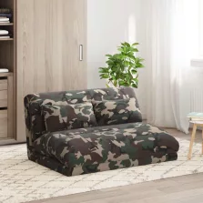 vidaXL Padló szék Katonai zöld 110 x 82 x 55 cm szövet