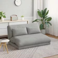  vidaXL Padló szék Világosszürke 110 x 82 x 55 cm Bársony