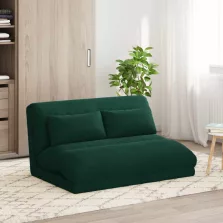 vidaXL Padló szék Sötétzöld 110 x 82 x 55 cm Bársony