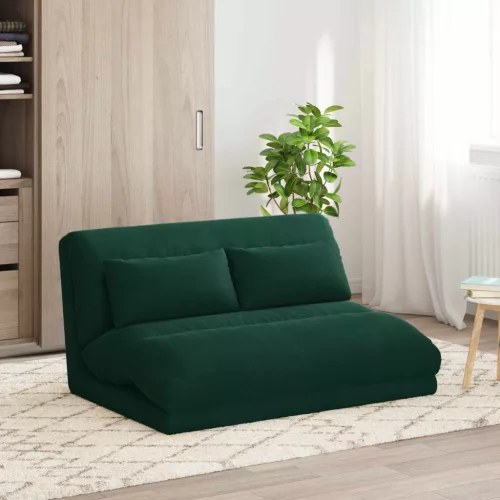 vidaXL Padló szék Sötétzöld 110 x 82 x 55 cm Bársony
