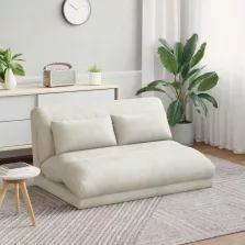 vidaXL Padló szék Krém 110 x 82 x 55 cm Bársony