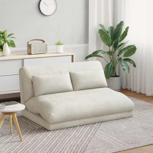 vidaXL Padló szék Krém 110 x 82 x 55 cm Bársony