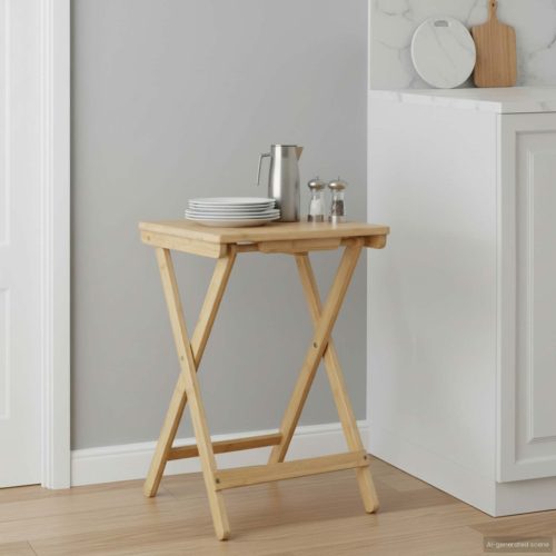 vidaXL Konyhaasztal Természetes 40 x 30 x 53,5 cm Bambusz