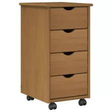   vidaXL Görgős szekrény Méz barna 34 x 39 x 65,5 cm Tömör fenyőfa