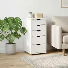 vidaXL Cabinet Fehér 34 x 39 x 61,5 cm Tömör fenyőfa