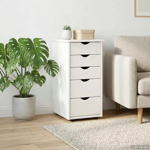 vidaXL Cabinet Fehér 34 x 39 x 61,5 cm Tömör fenyőfa