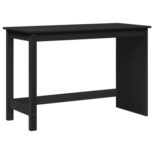 vidaXL Asztal Fekete 112 x 50 x 75 cm Tömör fenyőfa