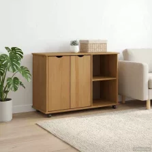   vidaXL Görgős szekrény Méz barna 100 x 39 x 65,5 cm Tömör fenyőfa