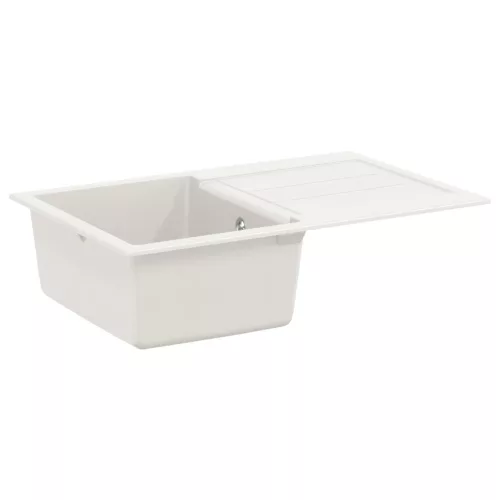 vidaXL Mosogató Fehér 780 x 500 mm 80% Kvarc és 20% Gyanta