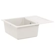   vidaXL Mosogató Fehér 620 x 500 mm 80% Kvarc és 20% Gyanta