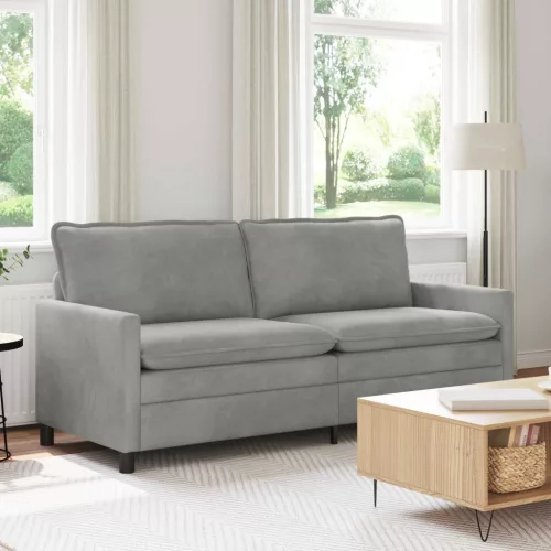 vidaXL Kanapé Világosszürke 196 x 81 x 87,5 cm Bársony