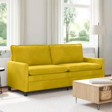 vidaXL Kanapé Sárga 196 x 81 x 87,5 cm Bársony