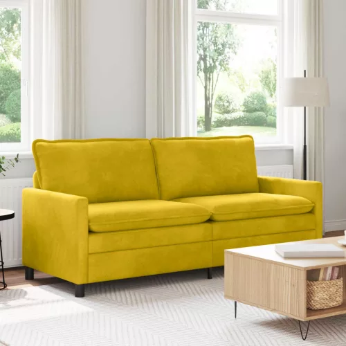 vidaXL Kanapé Sárga 196 x 81 x 87,5 cm Bársony