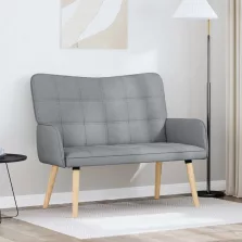   vidaXL Kétfős Kanapé Világosszürke 115 x 61 x 87 cm szövet