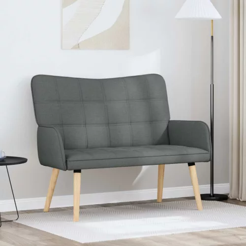 vidaXL Kétfős Kanapé Sötétszürke 115 x 61 x 87 cm szövet