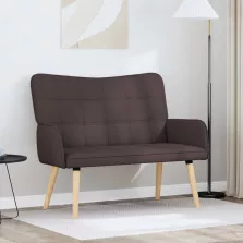   vidaXL Kétfős Kanapé Sötét Barna 115 x 61 x 87 cm szövet