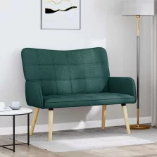   vidaXL Kétfős Kanapé Sötétzöld 115 x 61 x 87 cm szövet