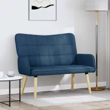 vidaXL Kétfős Kanapé Kék 115 x 61 x 87 cm szövet