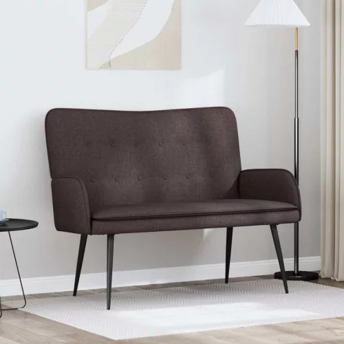 vidaXL Kétüléses Kanapé Sötét Barna 115 x 61 x 87 cm szövet