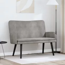   vidaXL Kétfős Kanapé Világosszürke 115 x 61 x 87 cm Bársony