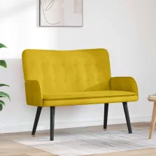vidaXL Kétfős Kanapé Sárga 115 x 61 x 87 cm Bársony
