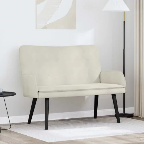 vidaXL Kétfős Kanapé Krém 115 x 61 x 87 cm Bársony