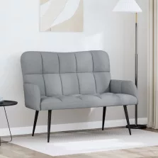   vidaXL Kétfős Kanapé Világosszürke 115 x 61 x 87 cm szövet