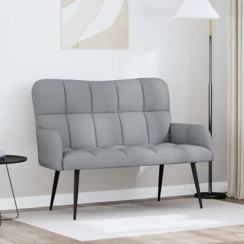 vidaXL Kétfős Kanapé Világosszürke 115 x 61 x 87 cm szövet