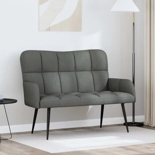 vidaXL Kétfős Kanapé Sötétszürke 115 x 61 x 87 cm szövet